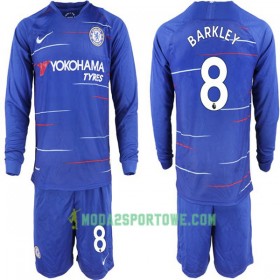 Koszulka Chelsea Ross Barkley 8 Dziecięcy Domowe Stroje Piłkarskie 2018-2019 Długi Rękaw